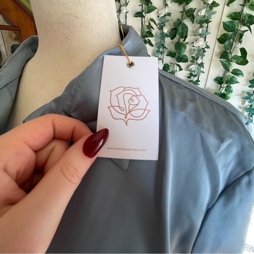 Backyard Roses Satin Top! - Picture 2 of 5